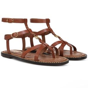 Sam Edelman Teeni Gladiator Women's Brown Strappy Flat Sandals 9.5